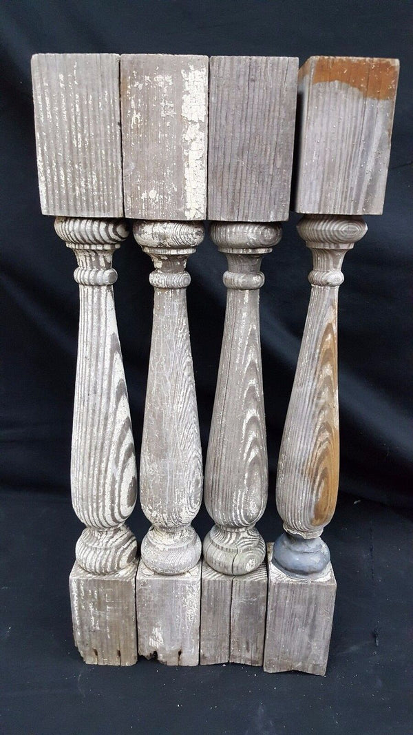 Architectural Salvage 4 Wooden Spindles Balusters 3 Collar Design