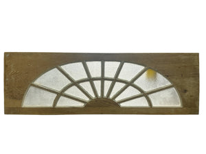 Restored Antique Sunburst Transom Window w/ Wood Frame GA20693