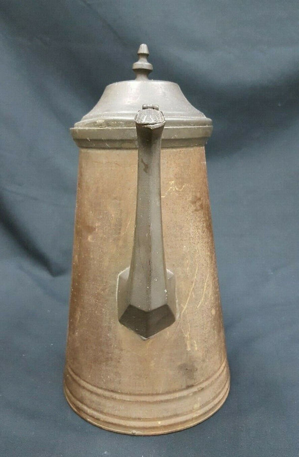 Civil War Period Tin & Pewter Coffee Pot With Lid