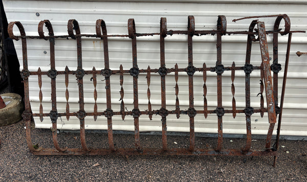 76 Feet of Iron Fence Panels with Cast Iron Rosettes GA21365