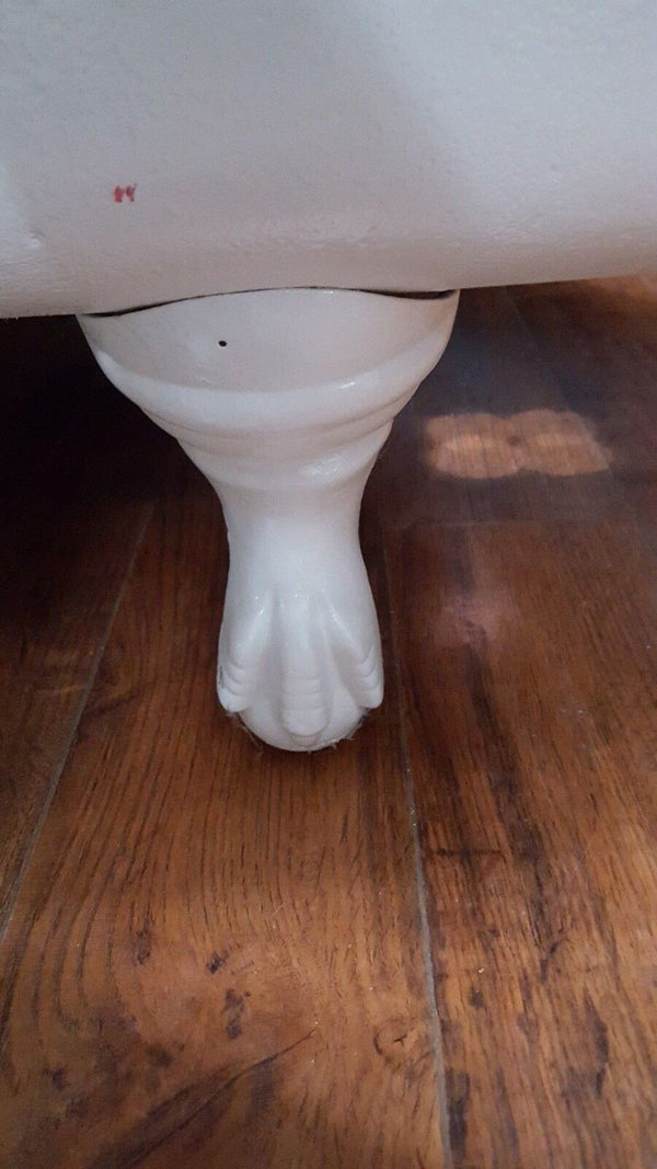 Restored Vintage Pink & White Cast Iron Claw Foot Tub 60" x 30" x 22"