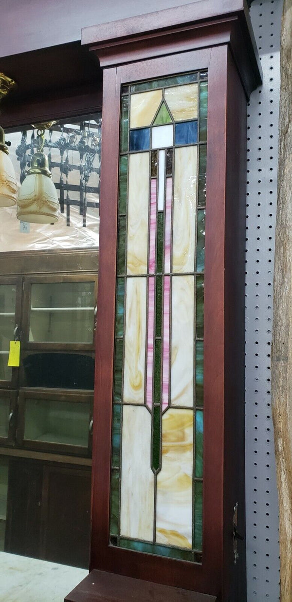 Restored 1920's Art Deco Back Bar Carrara Top Stained Glass Panels & Lighting