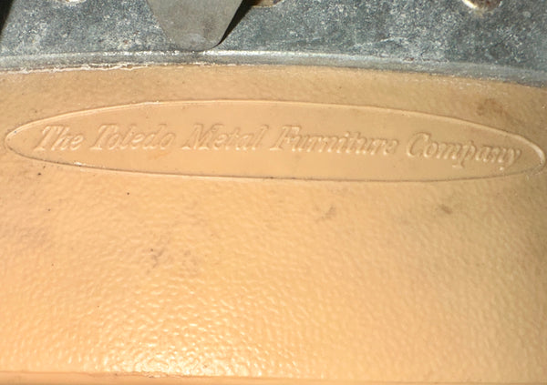 Vintage Toledo Metal Furniture Co. Work Stool w/ Backrest GA20532