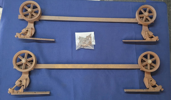 Rare 1880's 2 Sets of Cast Iron Pocket Door Wheel Rollers w/ Screws GS00652