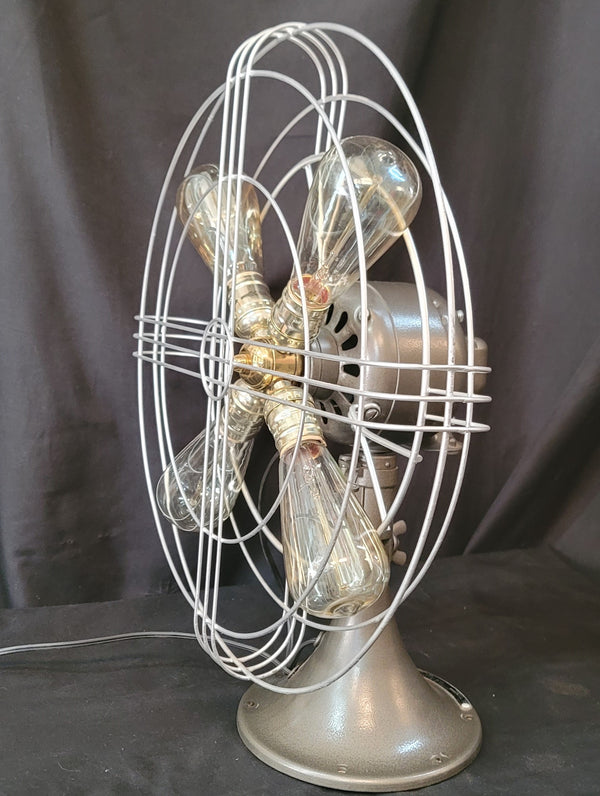 Restored Industrial G.E. Table Fan Repurposed to Table Lamp GS01033
