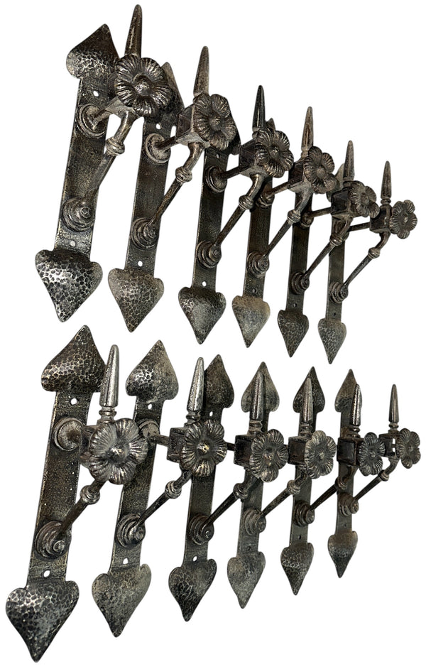 6 Pairs of Vintage Brass Patina Curtain Rod Brackets by Hi-Lite GA20716