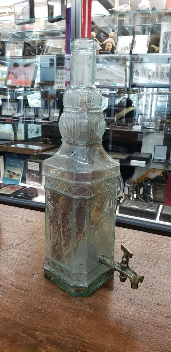 Large Vintage Italian Olive Oil Bottle with Brass Spout