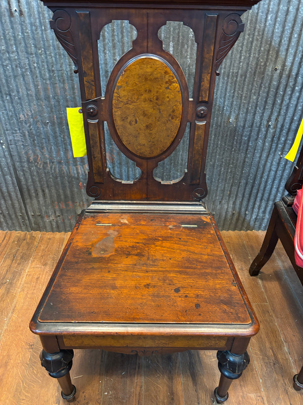 Pair of 1890s Chapel Chairs with Storage GA21445