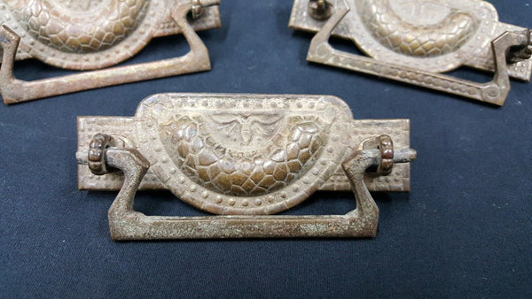 Architectural Salvage Tortoise Shell Design Drawer Pull Handles Set of 3