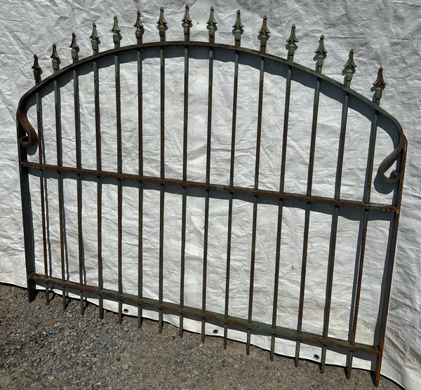 Restored Arch Top Wrought Iron Gates w/ Arrow Finials GA20323