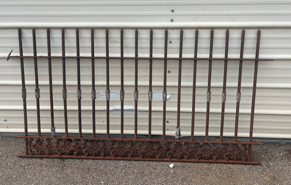 27.5 Feet of Decorative Wrought Iron Picket Fence Panels GA21226