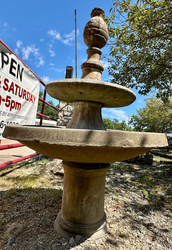 2-Tiered Concrete Fountain w/ Pineapple Finial GA20352