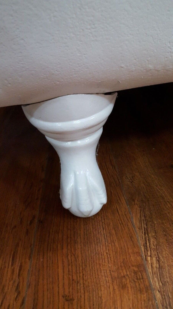 Restored Vintage Pink & White Cast Iron Claw Foot Tub 60" x 30" x 22"