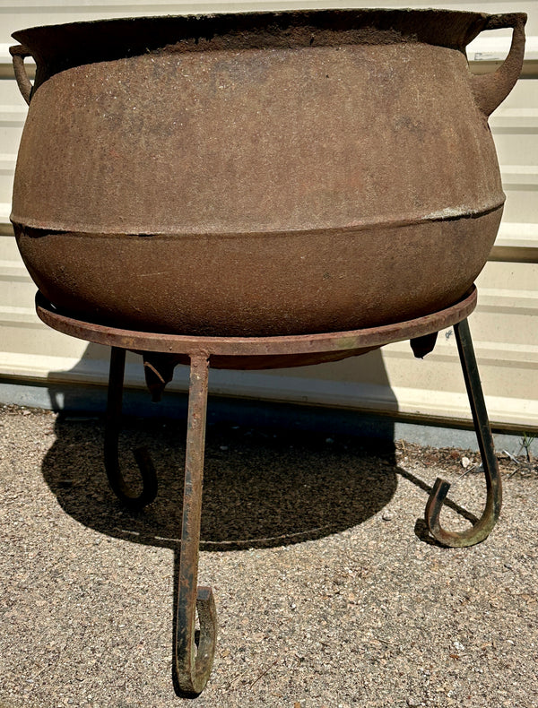 Antique Cast Iron Cauldron w/ Stand GA20891