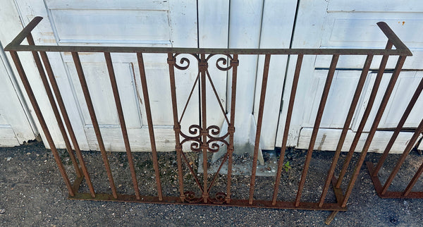 Three-Sided Antique Wrought Iron Balcony Railings - 2 Available GA20512