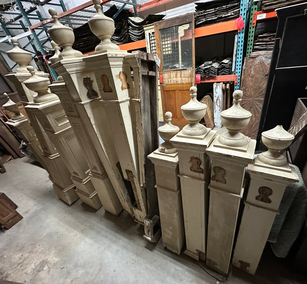 Set of 8 Full-Size & 3 Half-Size Salvaged Wooden Newel Posts GA20305