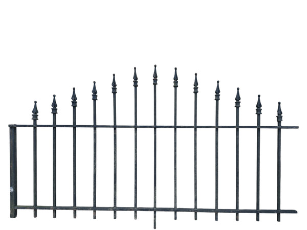 53 Ft of Antique Wrought Iron Fencing w/ Arrow Finials GA21037