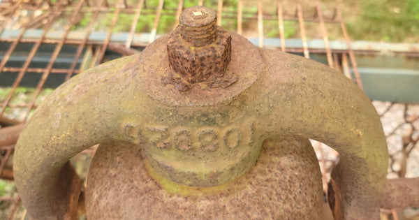 Vintage Cast Iron Bell with Clanger & Top Yoke 16" x 14" GS00697