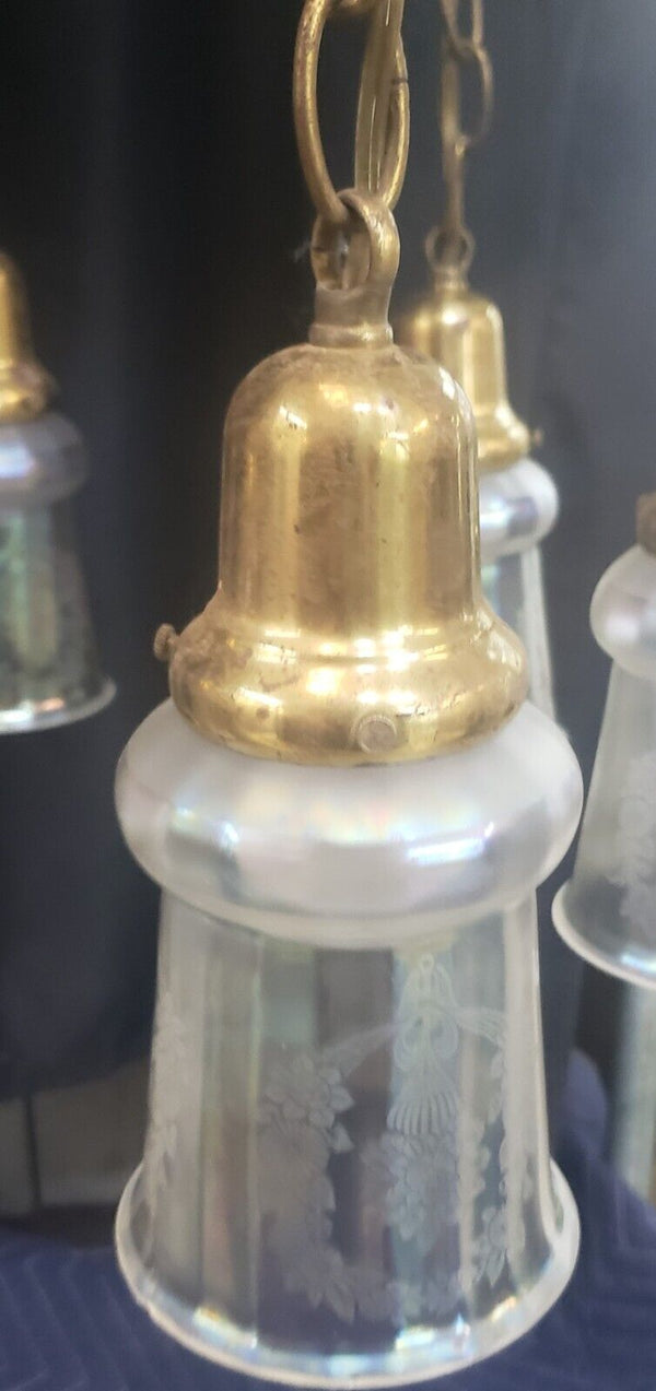 Six Light Round Brass Chandelier #GA2029