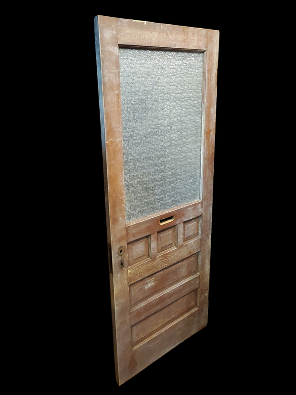 Textured Half Glass & 5 Panel Wood Interior Door 34" W x 80 1/2" T GAM0010