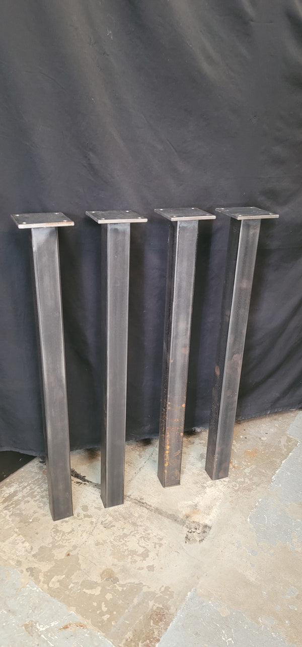 Custom Steel Table Legs w/ 4" Square Top & Adjustable to Height 29" T GS00687