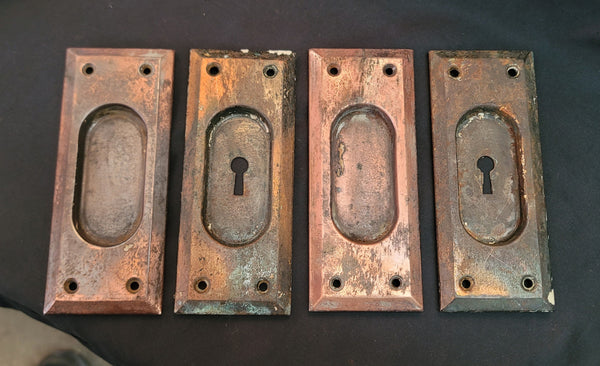 Set of 4 Pocket Door Escutcheon Plates 6" x 2 3/8" GS01061