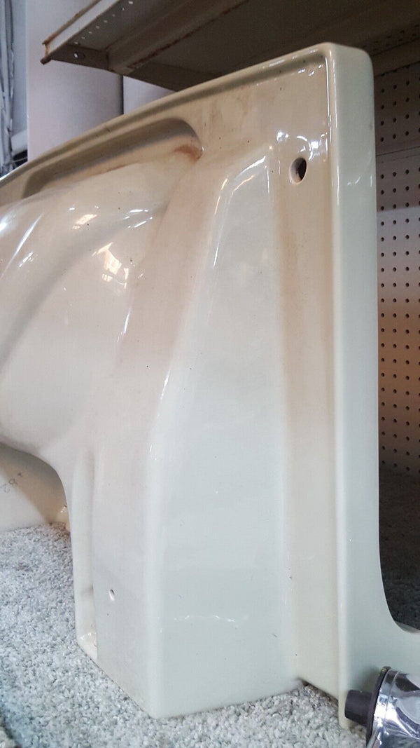 Vintage Green Porcelain Bathroom Sink with 2 Front Chrome Legs - Local Pick Up