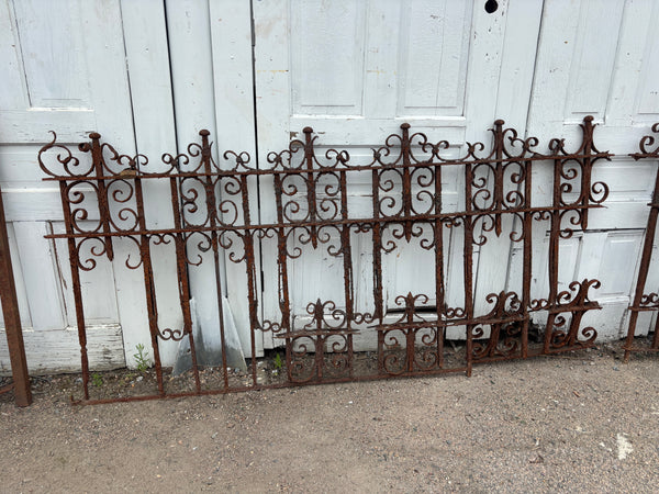 18.5 Feet of Decorative Wrought Iron Fence Panels GA21221