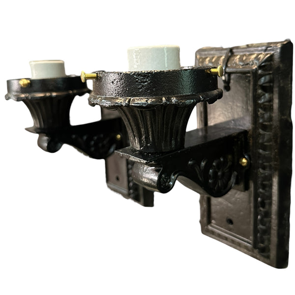 Restored Antique Cast Iron Wall Sconce Pair GA20684