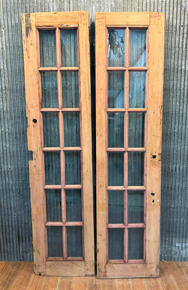 Pair of 12-Pane Heart Pine Doors GA21539