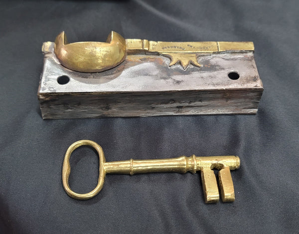 Restored 1800s Left Carpenter #60 Lock Set Key Keeper & More 7"x 4 3/4" GS00867