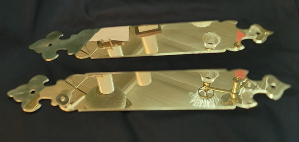 Pair of Restored Art Deco Brass Door Push Plates 12" x 2" GS01051