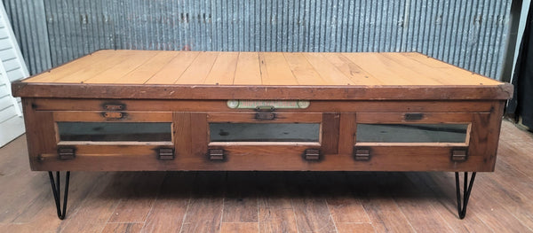 Restored Super Hatcher Chicken Incubator Coffee Table 59"x 31 1/2" x 19" GS01066