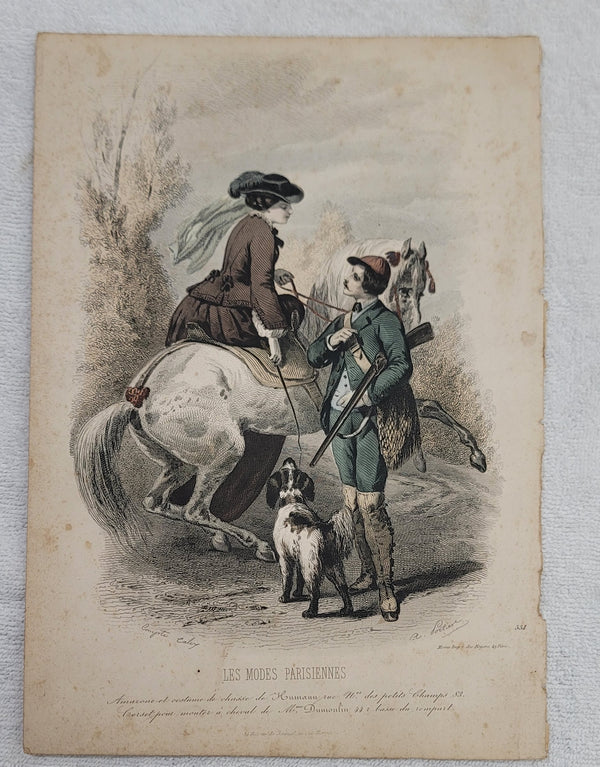 Eleven European Multicolored Fashion Plate Illustrations from 1800's GS01083