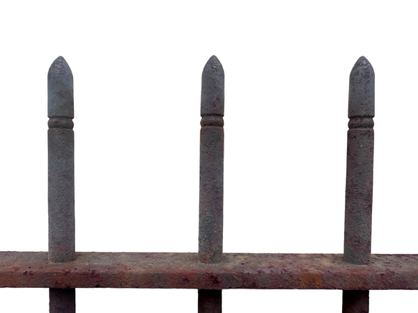 31' Ft of Antique Iron Picket Fencing w/ Lead Ornamental Knuckles GA21057