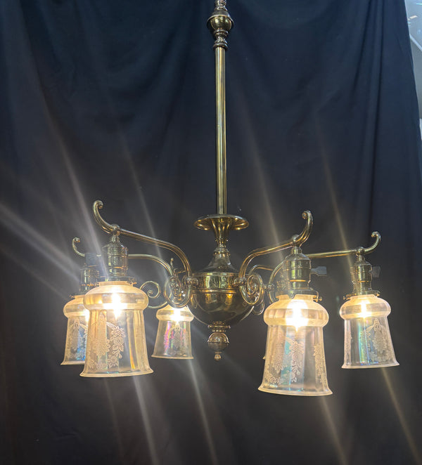 Victorian Brass 6-Light Chandelier GA21195