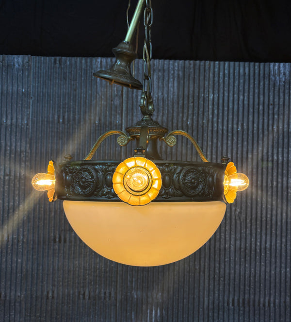 Pair of Bronze 6-Light Globe Chandeliers GA21361