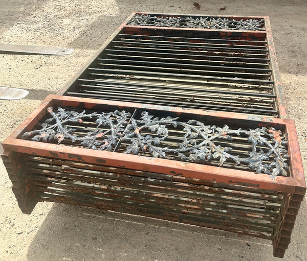 91 Ft of Antique Wrought Iron Fencing w/ Decorative Panels GA20999