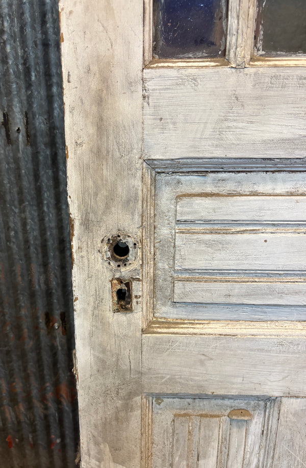 Multi-Pane Wooden Door with Stained Glass GA21547