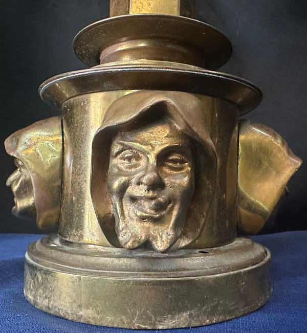 French Empire Antique Figural Brass Candelabra Pair GA20508