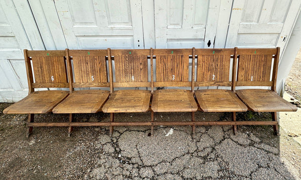 Vintage Folding Auditorium Seating 1-6 from Cumberland, MD Armory