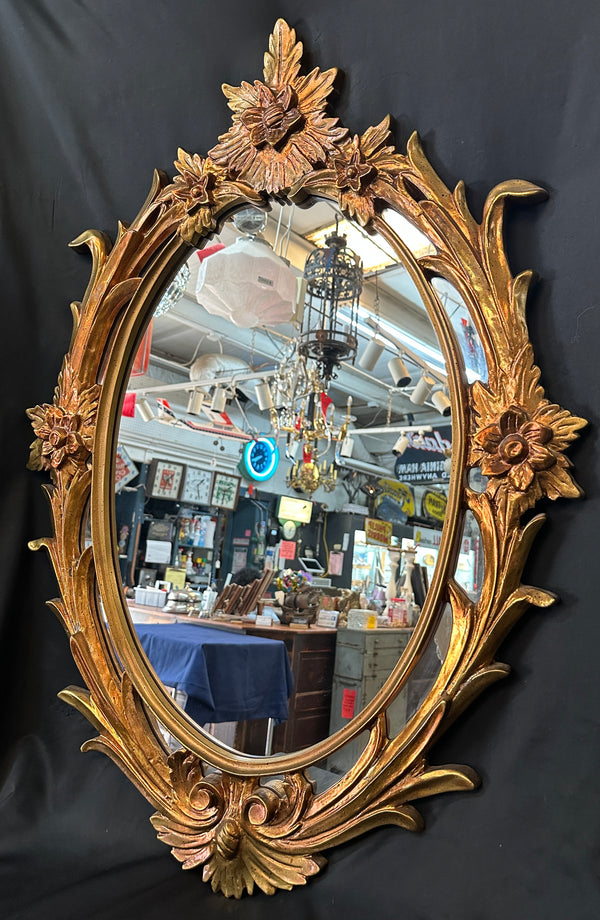 Vintage Regency Gilt Wood Oval Mirror GA20302