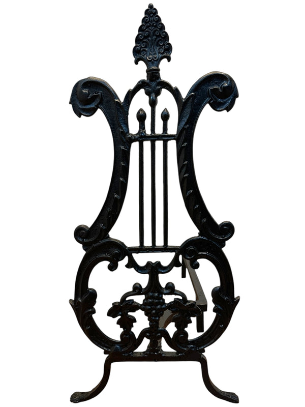 Pair of Restored Antique Cast Iron Fireplace Andirons GA20790