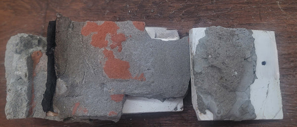 Lot of 109 Mottled Brown & Cream Fireplace Tiles GS010947