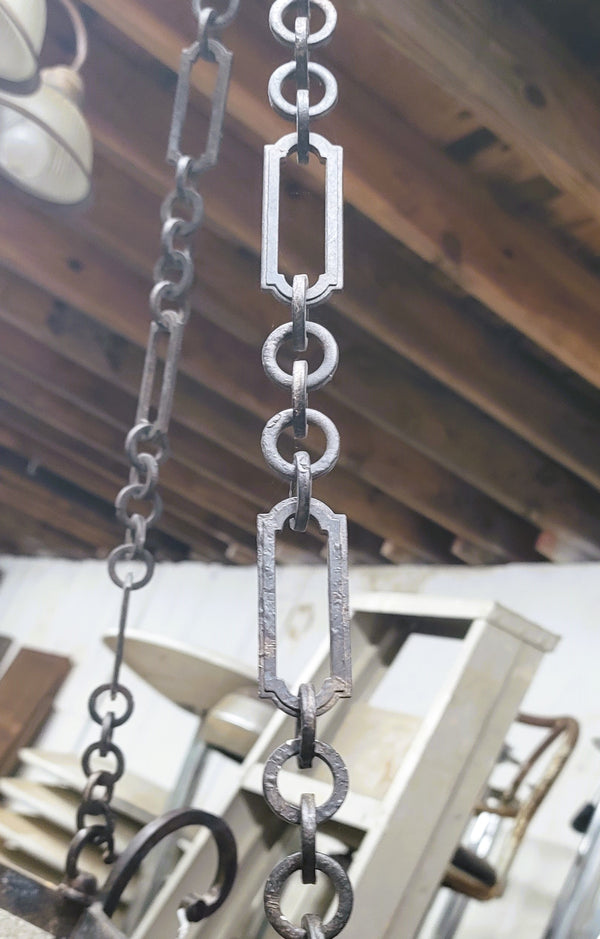 Tuscan Inspired 5 Light Chandelier w/ Textured Glass & Prisms 37" x 50" GS00626