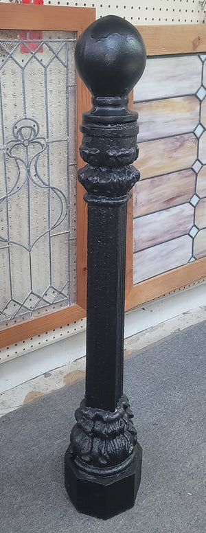 Restored Cast Iron Newel Post w/ Ball Top Finial 42 1/2