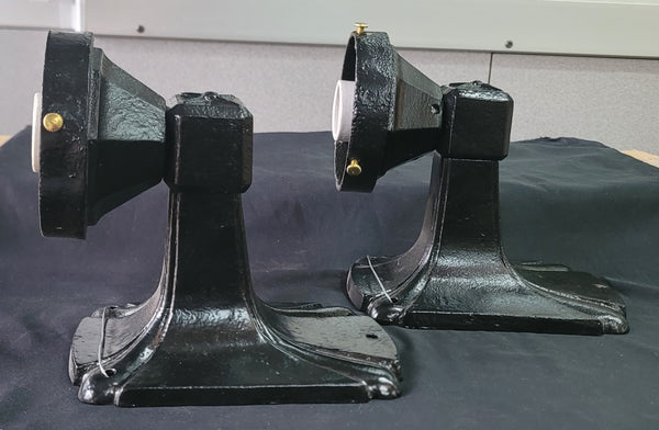 Restored Black Art Deco Cast Iron Sconces 7"x 5" GA20688
