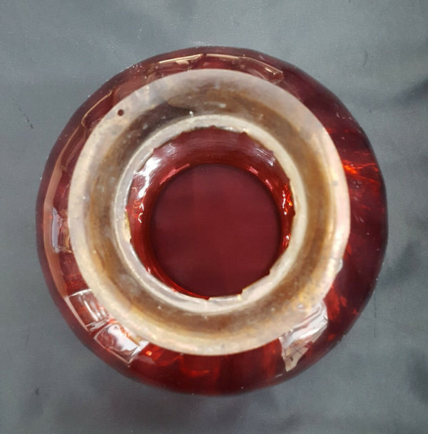 Victorian Cranberry Bell Shaped Glass Hanging Globe 8"x 8" GS00740