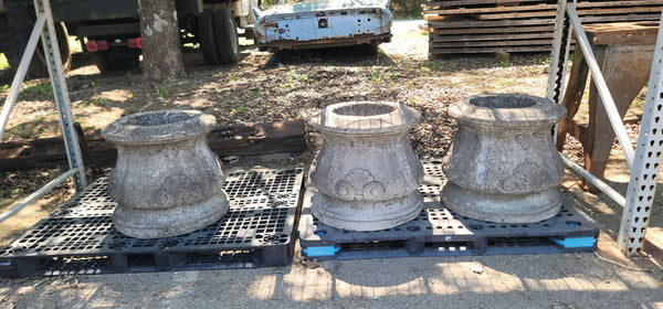 Fluted Concrete Planter w/ Acanthus Trim 21 3/4" x 26" GS01068 3 Available!
