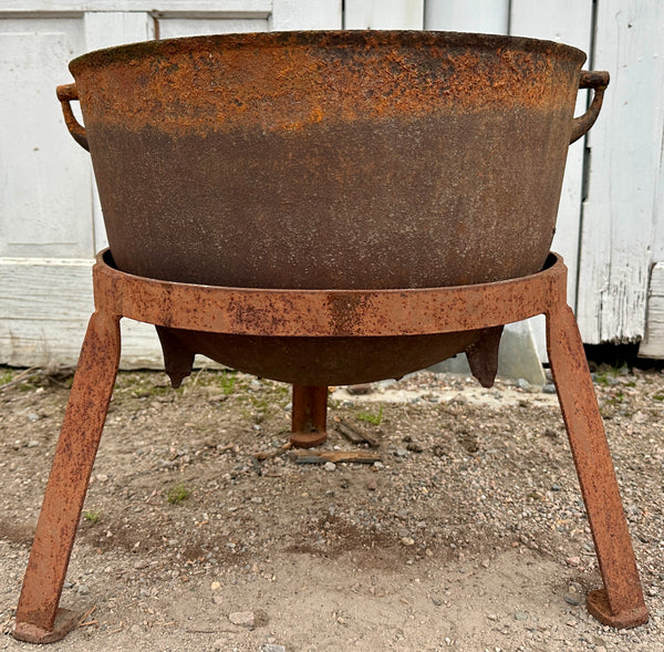 Antique Cast Iron Cauldron w/ Stand GA20890